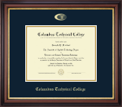 Columbus Technical College Gold Embossed Diploma Frame in Regency Gold
