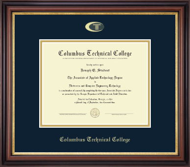 Columbus Technical College diploma frame - Gold Embossed Diploma Frame in Regency Gold