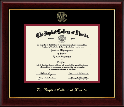 Baptist College of Florida diploma frame - Gold Embossed Diploma Frame in Gallery