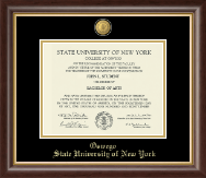 State University of New York at Oswego diploma frame - 23K Medallion Diploma Frame in Hampshire