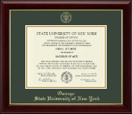 State University of New York at Oswego Gold Embossed Diploma Frame in Gallery