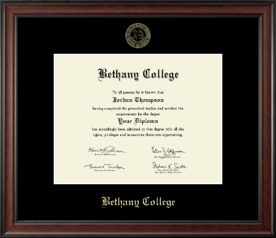 Bethany College in Kansas diploma frame - Gold Embossed Diploma Frame in Studio