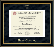 Harvard University Gold Embossed Diploma Frame in Onyx Gold
