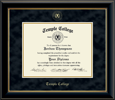 Temple College diploma frame - Gold Embossed Diploma Frame in Onyx Gold