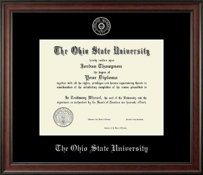 The Ohio State University diploma frame - Silver Embossed Diploma Frame in Studio