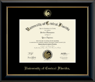 University of Central Florida diploma frame - Gold Embossed Diploma Frame in Onyx Gold