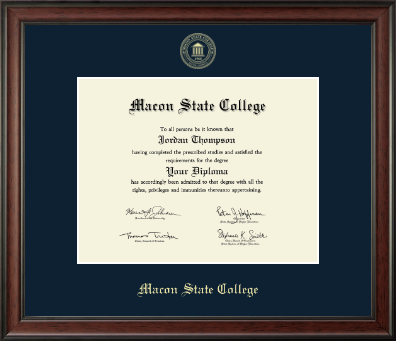 Macon State College diploma frame - Gold Embossed Diploma Frame in Studio