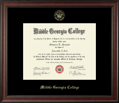 Middle Georgia College diploma frame - Gold Embossed Diploma Frame in Studio