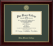 Pine Manor College Gold Embossed Diploma Frame in Gallery