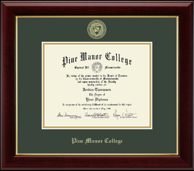 Pine Manor College diploma frame - Gold Embossed Diploma Frame in Gallery