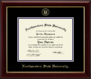 Northwestern State University Gold Embossed Diploma Frame in Gallery