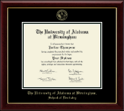 The University of Alabama at Birmingham diploma frame - Gold Embossed Diploma Frame in Gallery