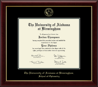 The University of Alabama at Birmingham diploma frame - Gold Embossed Diploma Frame in Gallery