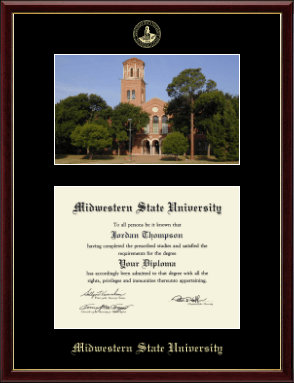 Midwestern State University diploma frame - Campus Scene Diploma Frame in Galleria