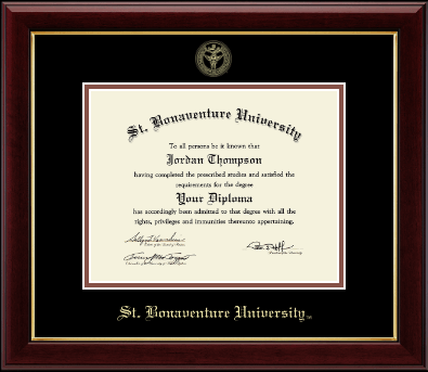 St. Bonaventure University diploma frame - Gold Embossed Diploma Frame in Gallery