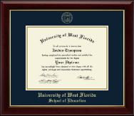 University of West Florida diploma frame - Gold Embossed Diploma Frame in Gallery