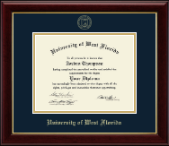 University of West Florida Gold Embossed Diploma Frame in Gallery