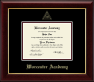 Worcester Academy Gold Embossed Diploma Frame in Gallery