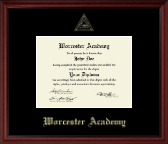 Worcester Academy Gold Embossed Diploma Frame in Camby