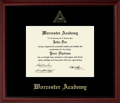 Worcester Academy diploma frame - Gold Embossed Diploma Frame in Camby