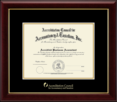 Accreditation Council for Accountancy and Taxation certificate frame - Gold Embossed Certificate Frame in Gallery