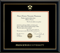 Princeton University Gold Embossed Diploma Frame in Onyx Gold