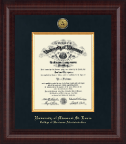 University of Missouri Saint Louis diploma frame - Presidential Gold Engraved Diploma Frame in Premier