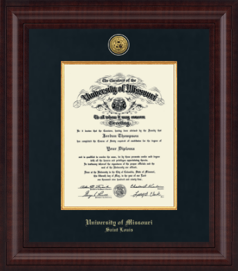 University of Missouri Saint Louis diploma frame - Presidential Gold Engraved Diploma Frame in Premier