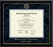 University of North Carolina Chapel Hill diploma frame - Gold Embossed Diploma Frame in Onyx Gold