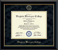 Virginia Wesleyan College Gold Embossed Diploma Frame in Onyx Gold