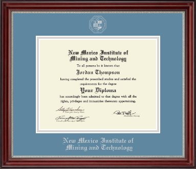 New Mexico Institute of Mining & Technology diploma frame - Silver Embossed Diploma Frame in Kensington Silver