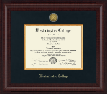 Westminster College in Missouri Presidential Gold Engraved Diploma Frame in Premier