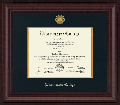 Westminster College in Missouri diploma frame - Presidential Gold Engraved Diploma Frame in Premier