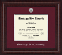 Mississippi State University Presidential Silver Engraved Diploma Frame in Premier