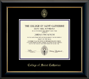 College of St. Catherine Gold Embossed Diploma Frame in Onyx Gold