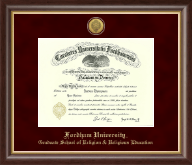 Fordham University Gold Engraved Medallion Diploma Frame in Hampshire