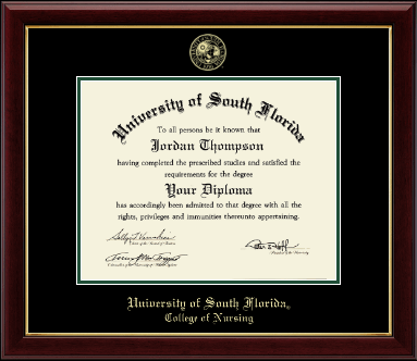 University of South Florida Health Sciences diploma frame - Gold Embossed Diploma Frame in Gallery