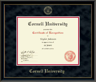 Cornell University certificate frame - Gold Embossed Certificate Frame in Onexa Gold