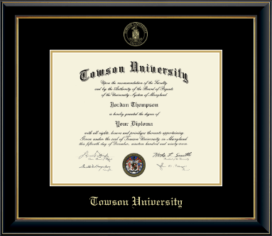 Towson University diploma frame - Gold Embossed Diploma Frame in Onyx Gold