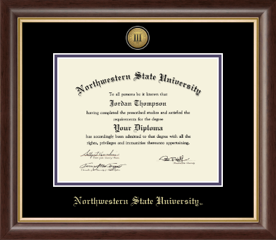 Northwestern State University diploma frame - Gold Engraved Medallion Diploma Frame in Hampshire