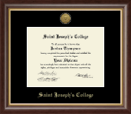 Saint Joseph's College in Indiana diploma frame - Gold Engraved Medallion Diploma Frame in Hampshire