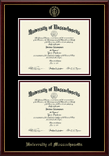University of Massachusetts Amherst Double Diploma Frame in Galleria