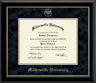 Millersville University of Pennsylvania Gold Embossed Diploma Frame in Onyx Gold