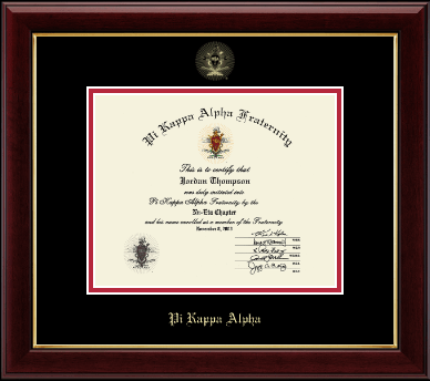 Pi Kappa Alpha certificate frame - Gold Embossed Certificate Frame in Gallery