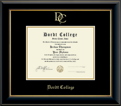 Dordt College diploma frame - Gold Embossed Diploma Frame in Onyx Gold