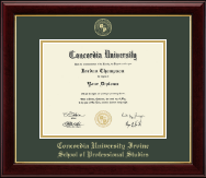 Concordia University - Irvine Gold Embossed Diploma Frame in Gallery