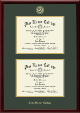 Pine Manor College diploma frame - Double Diploma Frame in Galleria