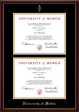 University of Mobile Double Diploma Frame in Galleria