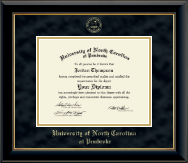 University of North Carolina at Pembroke Gold Embossed Diploma Frame in Onyx Gold
