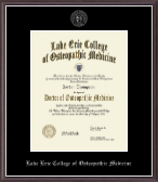 Lake Erie College of Osteopathic Medicine Silver Embossed Diploma Frame in Devon
